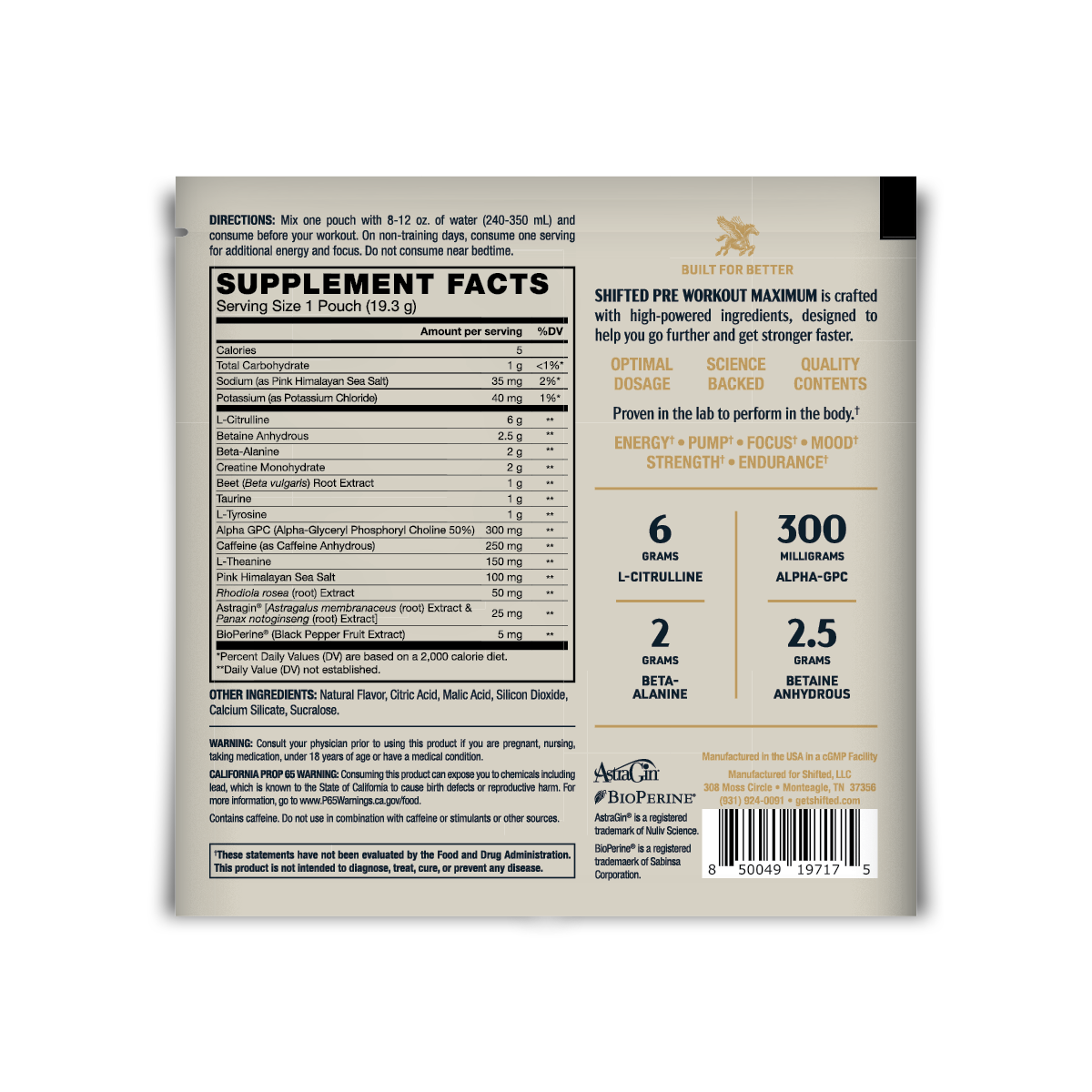 Premium Pre Workout Single Serving Packets – Get Shifted