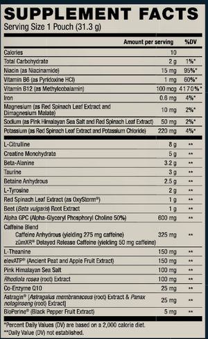 Maximum Pre Workout Single Serve Packs