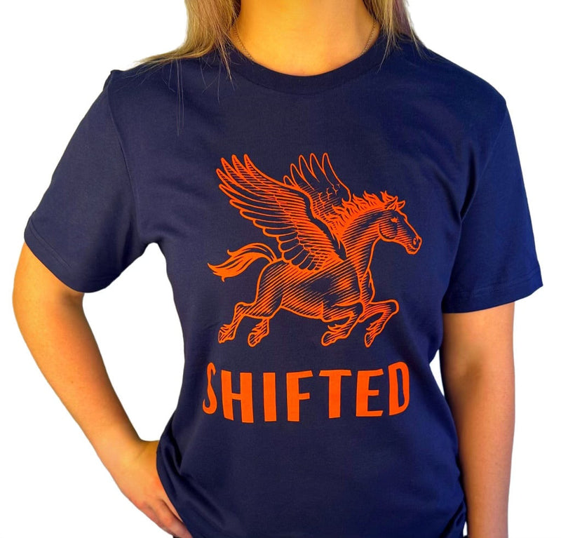 Short Sleeve T-Shirt | Navy & Orange