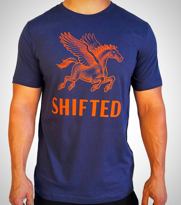 Short Sleeve T-Shirt | Navy & Orange
