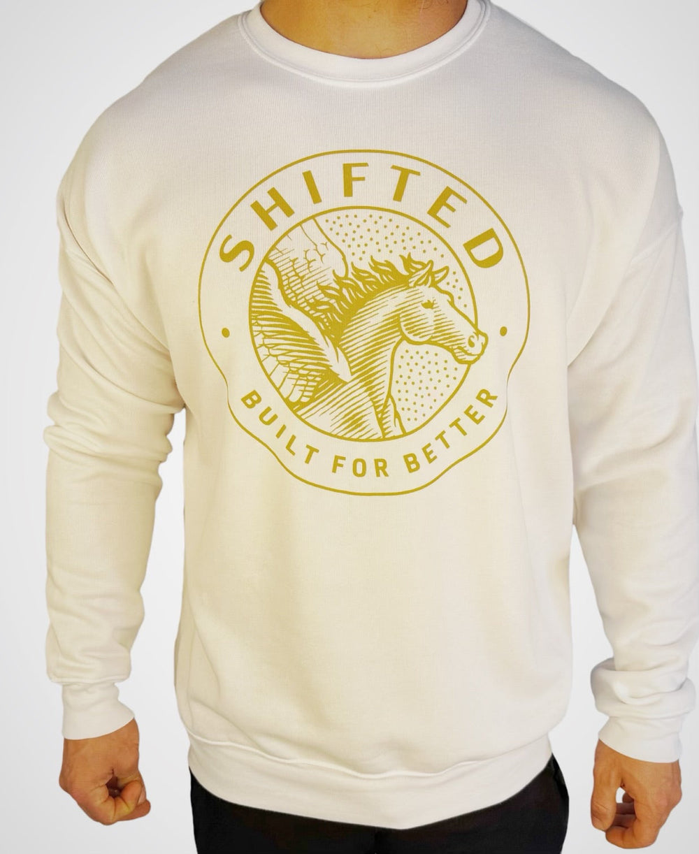 Crewneck Sweatshirt | White & Gold